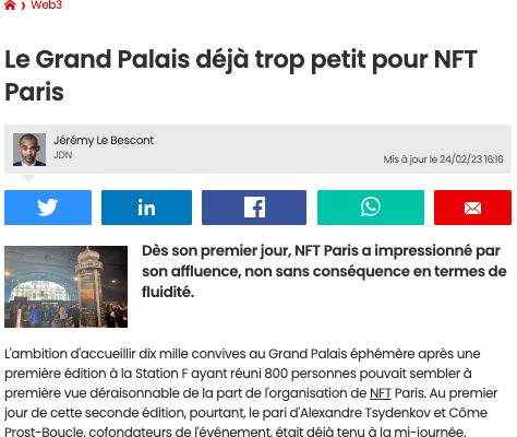 NFT Paris 2023 JD Net